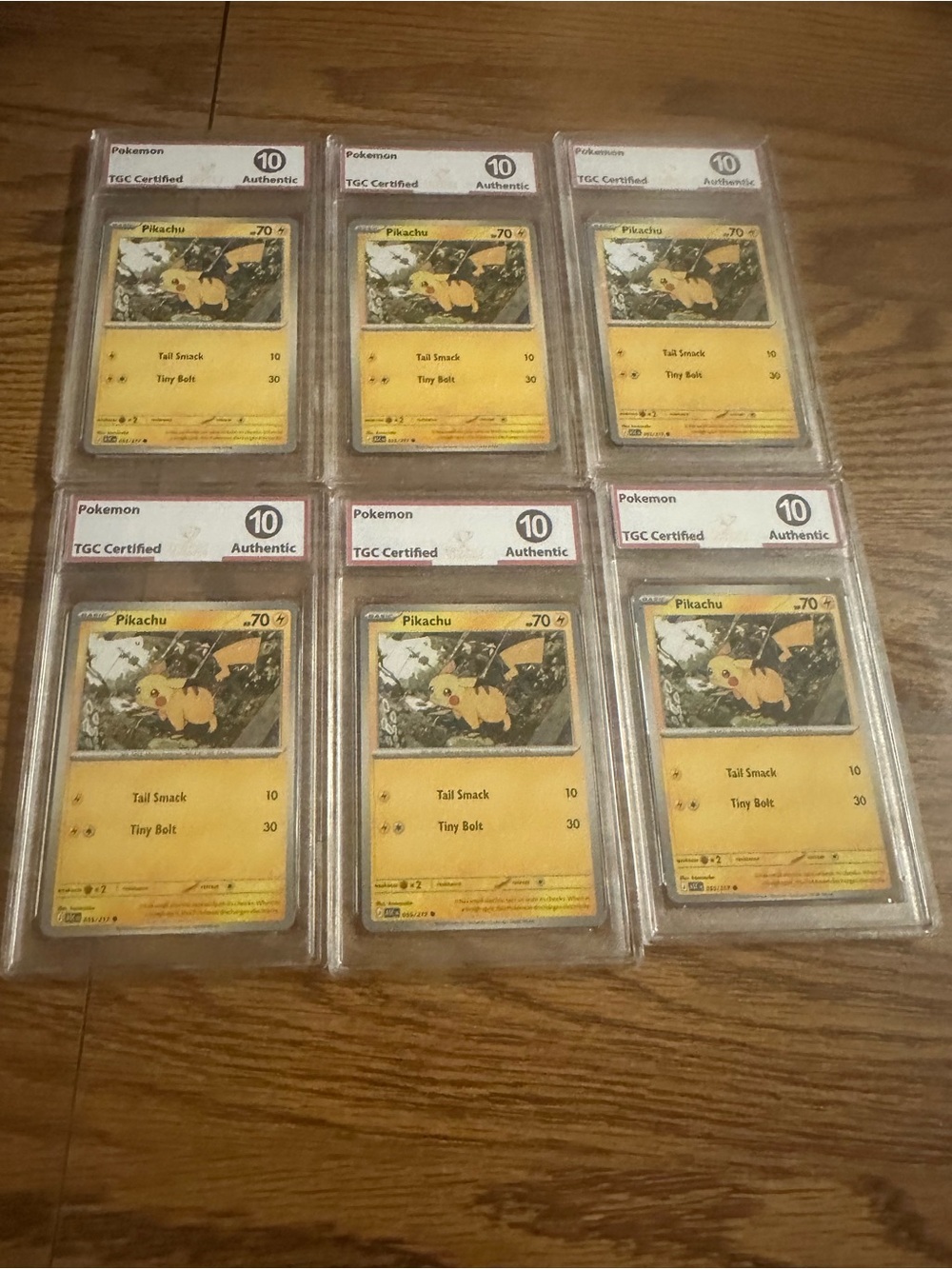 Pokemon Pikachu Lot Of 6 TGC Certified Authentic Grade Free Shipping